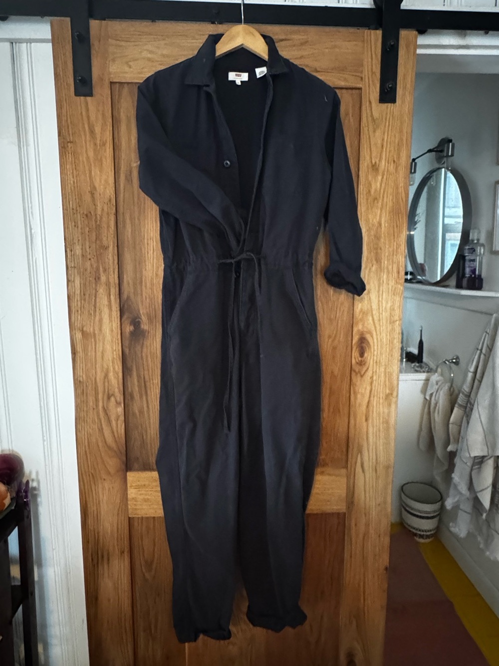 Levi Women's Black Utility Jumpsuit Dress
